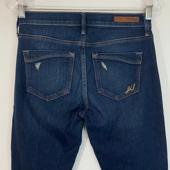 Express Legging Distressed Mid Rise Jeans - Picture 8 of 8
